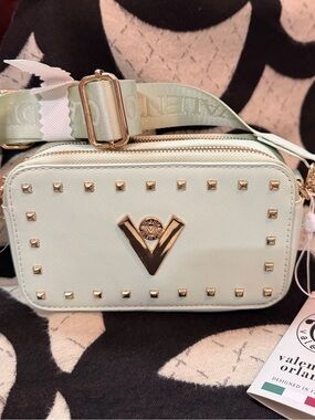 Valentino Orlandi Mint Green Studded Camera Bag